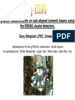 G-Factor Measurements On Spin-Aligned Isomeric Beams Using The RISING Cluster Detectors. Gary Simpson LPSC, Grenoble