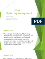 Introduction To Marketing Management