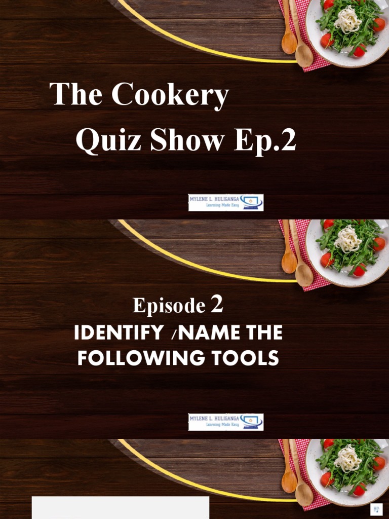 Cookery Quiz Show-Sandwiches | PDF