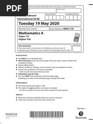 Maths A 1h 0ct Pdf Sine Area
