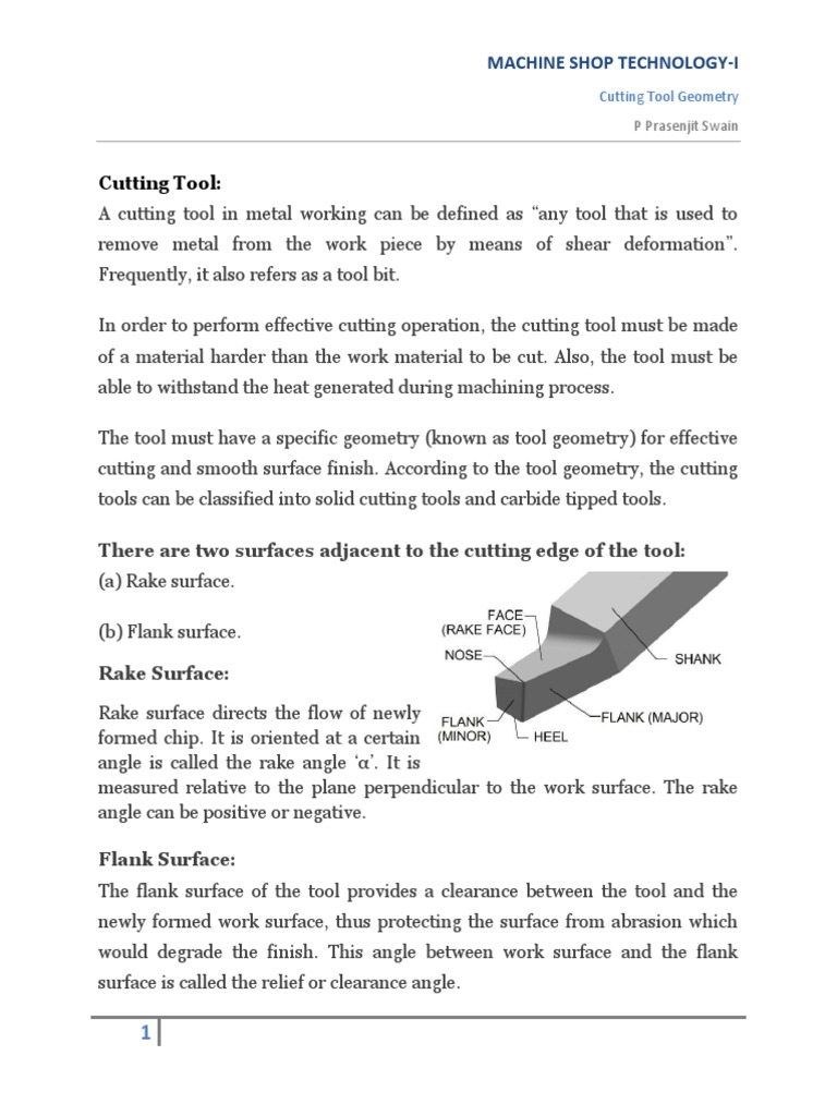 Cutting Tool Machine Shop TechnologyI PDF Machining Industrial
