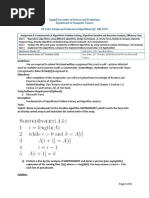 Capital University of Science and Technology Department of Computer Science CS 3163: Design and Analysis of Algorithms (3) : Fall 2020