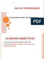 Hydraulic Engineering: Course Instructor: Engr. Arif Asghar Gopang