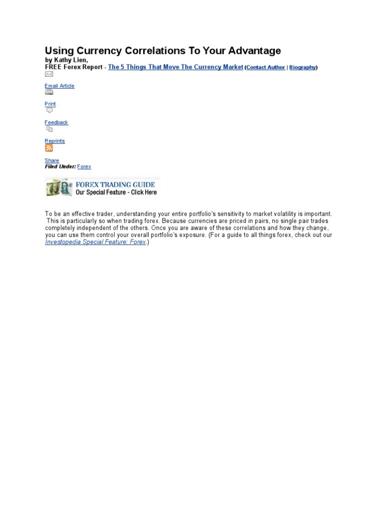 Leveraging Currency Correlations in Forex | PDF | Foreign Exchange ...