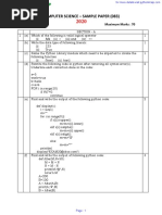 Computer Science - Sample Paper (083) : Time Allowed: 3Hrs Maximum Marks: 70