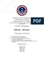 Gestión Pedagógica: Informe Del Tema