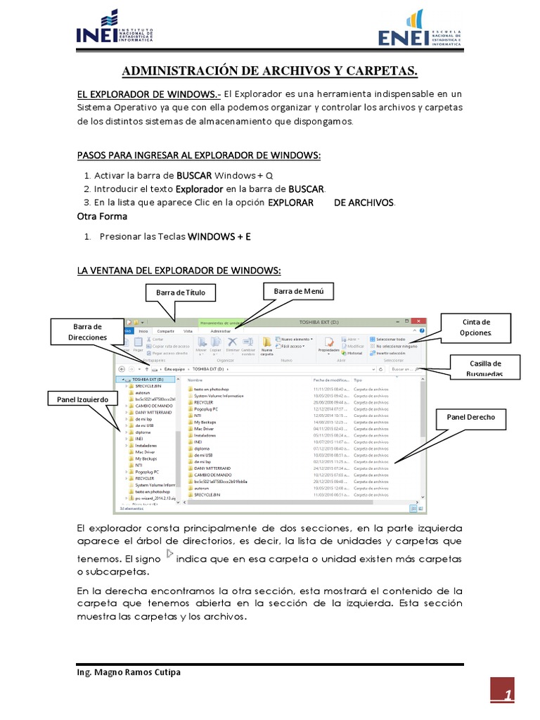 Administración de Archivos en Windows | PDF | Archivo de computadora ...