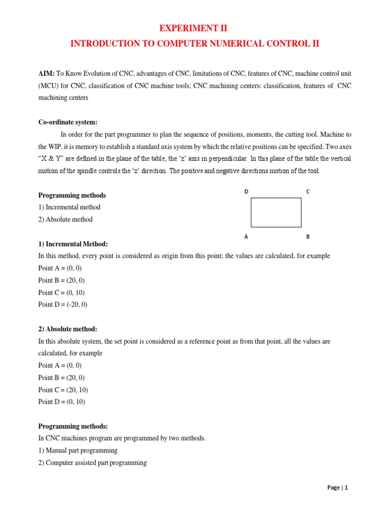 Experiment Ii Introduction To Computer Numerical Control Ii | PDF ...