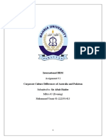 IHRM Assignment Pakistan Australia Corporate Differences