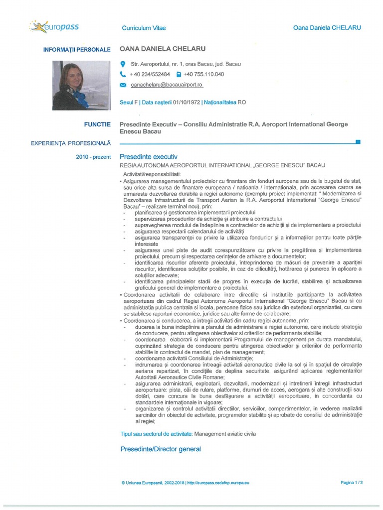 CV Chelaru Oana Daniela PDF