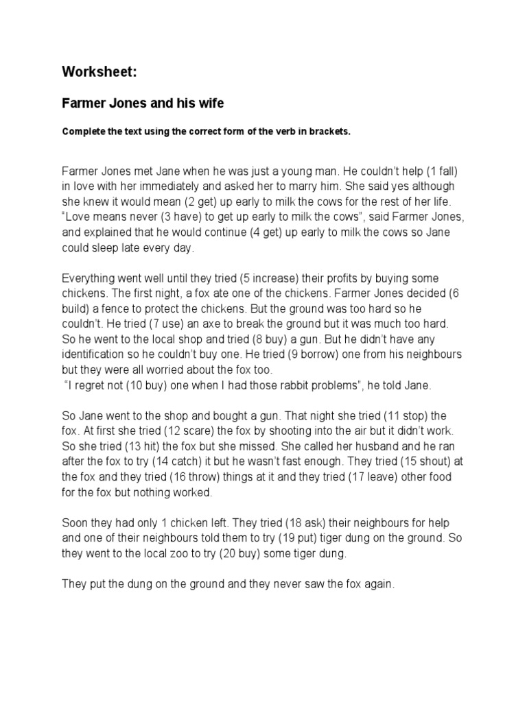 Farmer Jones' Chicken Dilemma Worksheet | PDF