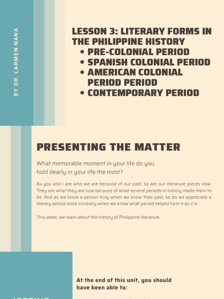 3 Week Lit 121 Pdf Philippines Poetry