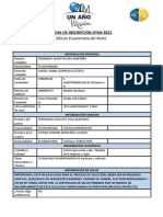 Ficha de inscripción OYIM 2021 con información personal y académica