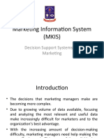 Marketing Information System (MKIS) : Decision Support Systems For Marketing