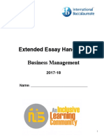 Extended Essay Handbook Business Management: Name