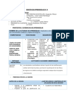 Sesión de Aprendizaje N Ciencia y Tecnologia 4