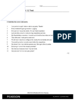 Gold Preliminary Unit 12 Test: 1 Underline The Correct Alternative