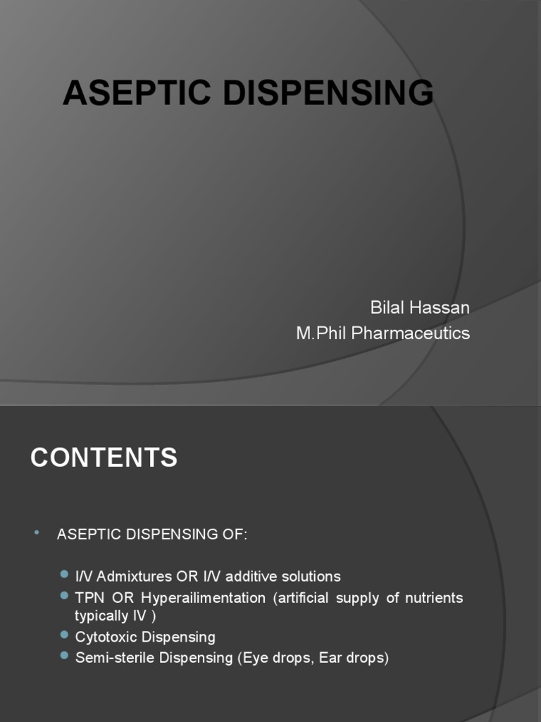 Aseptic Dispensing PDF Pharmacy Chemotherapy