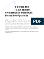 Ancient Peru Civilization Built Pyramids 500 Years Before Egypt