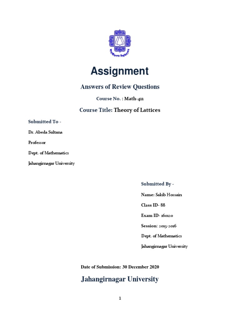 Assignment: Answers of Review Questions | PDF
