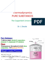 Thermodynamics Pure Substances: The Copperbelt University