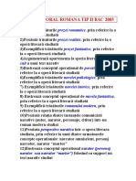 Subiecte Oral Romana Tip Ii Bac 2005