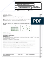 Devoir de Contrôle N°1: Lycée Secondaire Rouhia Sciences Physiques