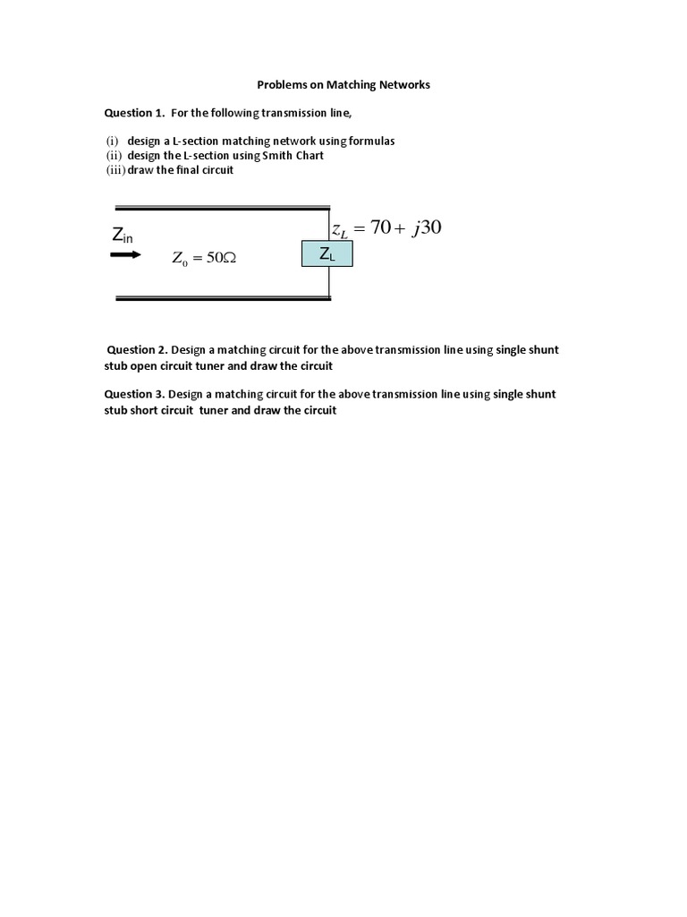 Problems On Matching Networks PDF | PDF | Science & Mathematics