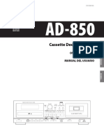 AD-850 Cassette Deck/CD Player Owner's Manual