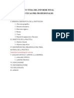 Estructura Del Informe Final Practicas Pre Profesionales