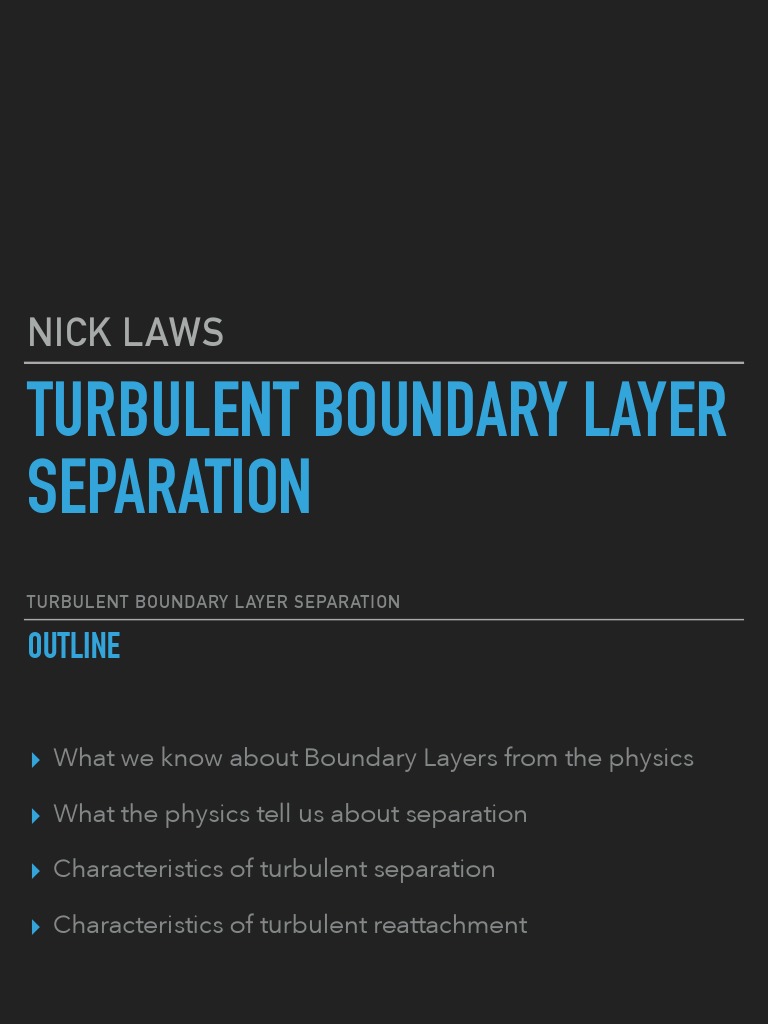 Turbulent Boundary Layer Separation Insights | PDF | Boundary Layer ...