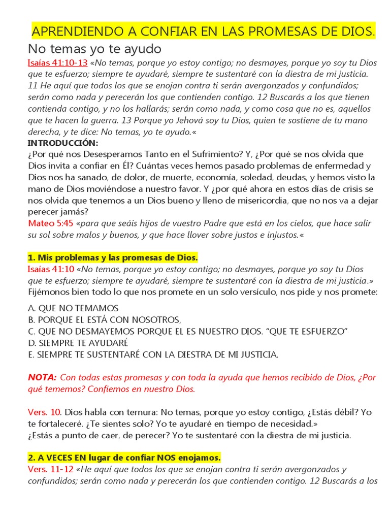 Confianza en las Promesas de Dios | PDF | Pecado | Sacerdote