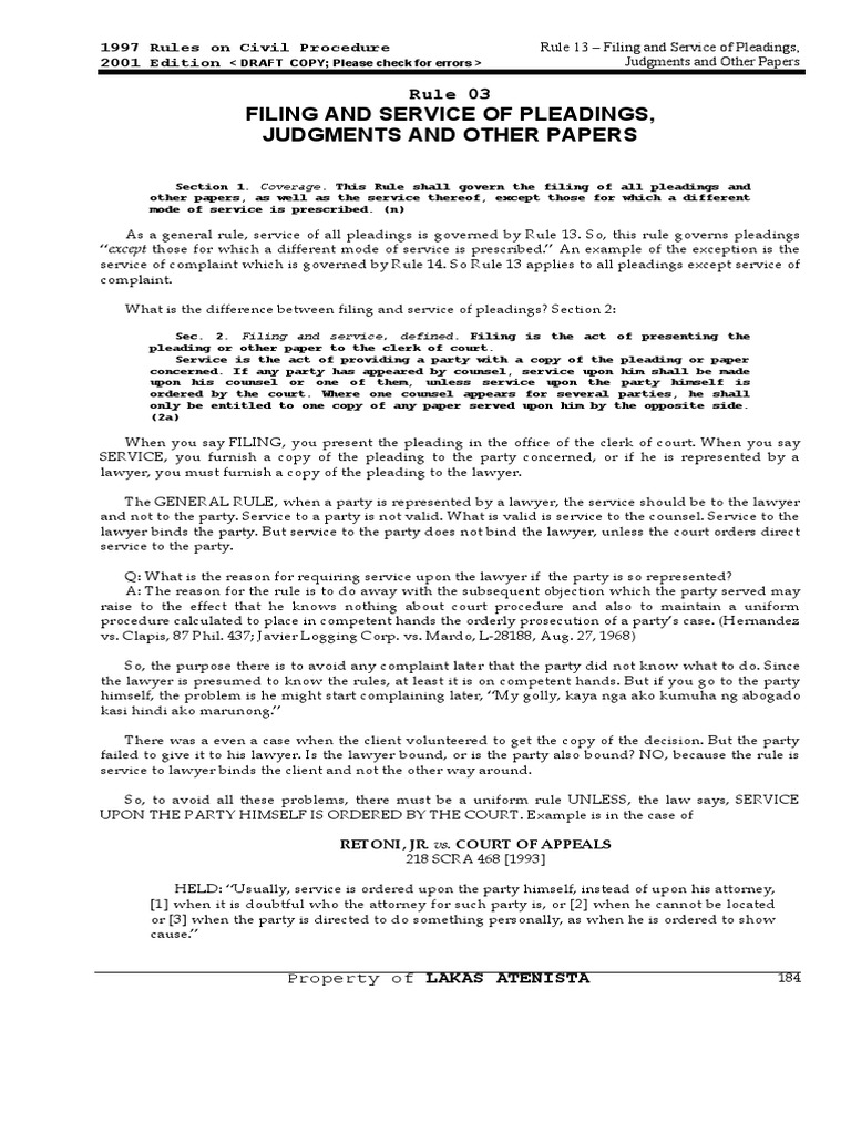 Florida Rule 2.516