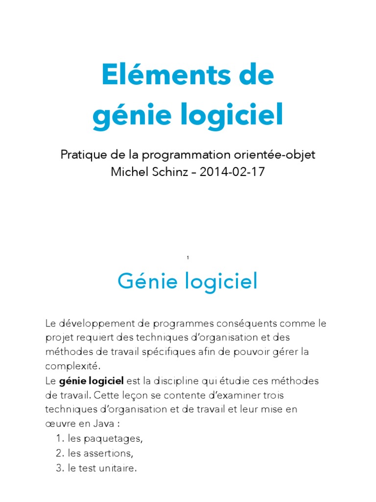 Techniques de génie logiciel en Java | PDF | Test de logiciel | Java ...