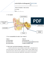 Ficha de Trabalho sobre a Física do Som no Ouvido Humano