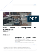 SOP - Sales and Marketing - Response To Customers