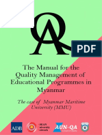 The Manual For The Quality Management of Educational Programmes in Myanmar
