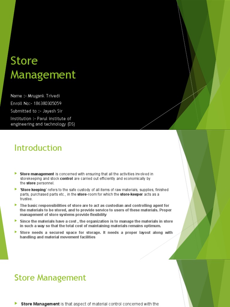 Overview of Store Management Principles | PDF | Inventory | Business