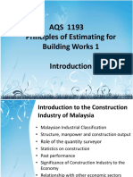 AQS 1193 Principles of Estimating For Building Works 1