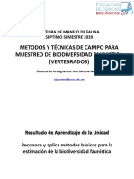 1 CLASE METODOS CAMPO ESTUDIO BIODIVERSIDAD VERTEBRADOS SEM 2021