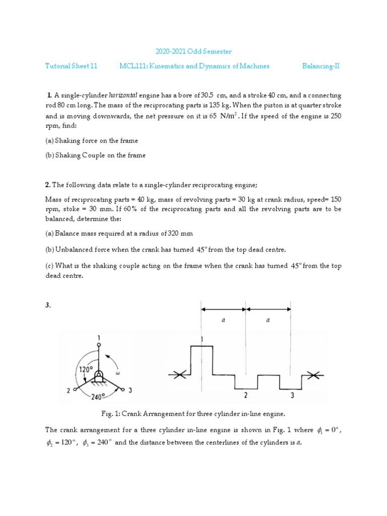 Balancing Forces in Multi-Cylinder Engines | PDF | Engines | Rotating ...