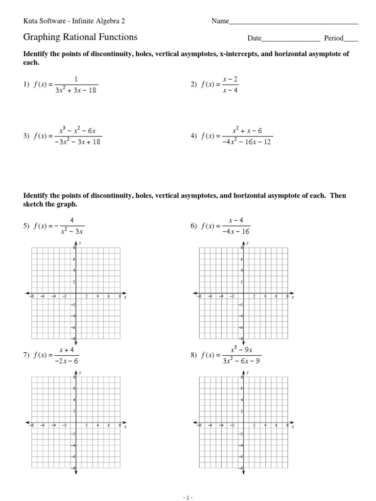 Graphing Rational Functions PDF | PDF | Asymptote | Discrete Mathematics