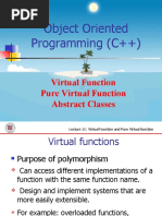 Object Oriented Programming (C++) : Virtual Function Pure Virtual Function Abstract Classes