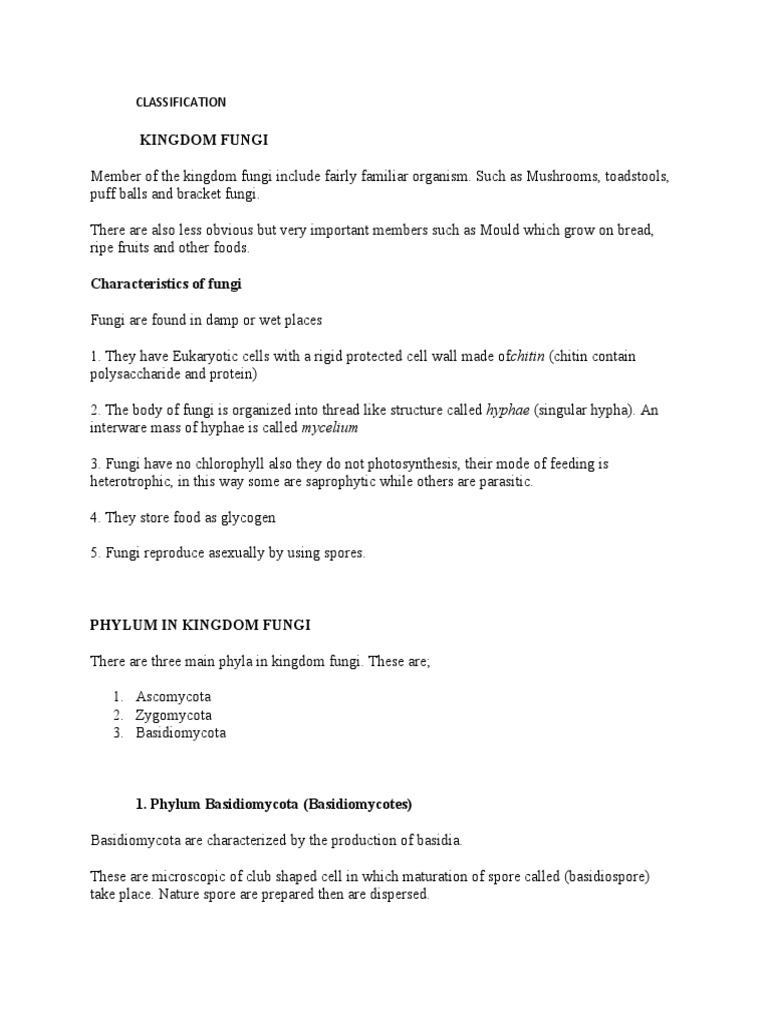 Overview of Fungi and Plants Classification | PDF | Moss | Fungus