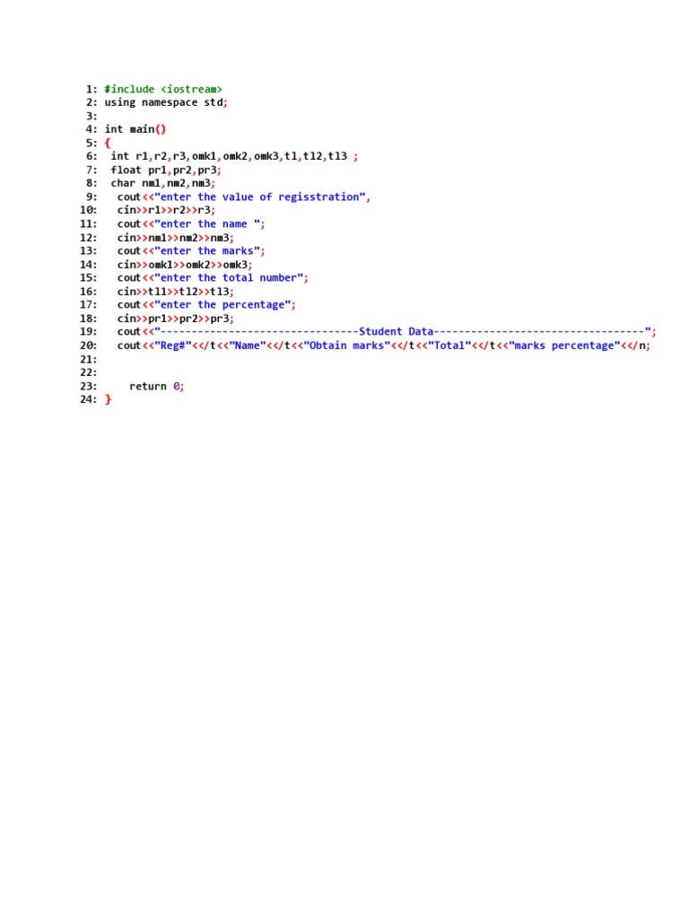 C++ Student Data Input Program | PDF