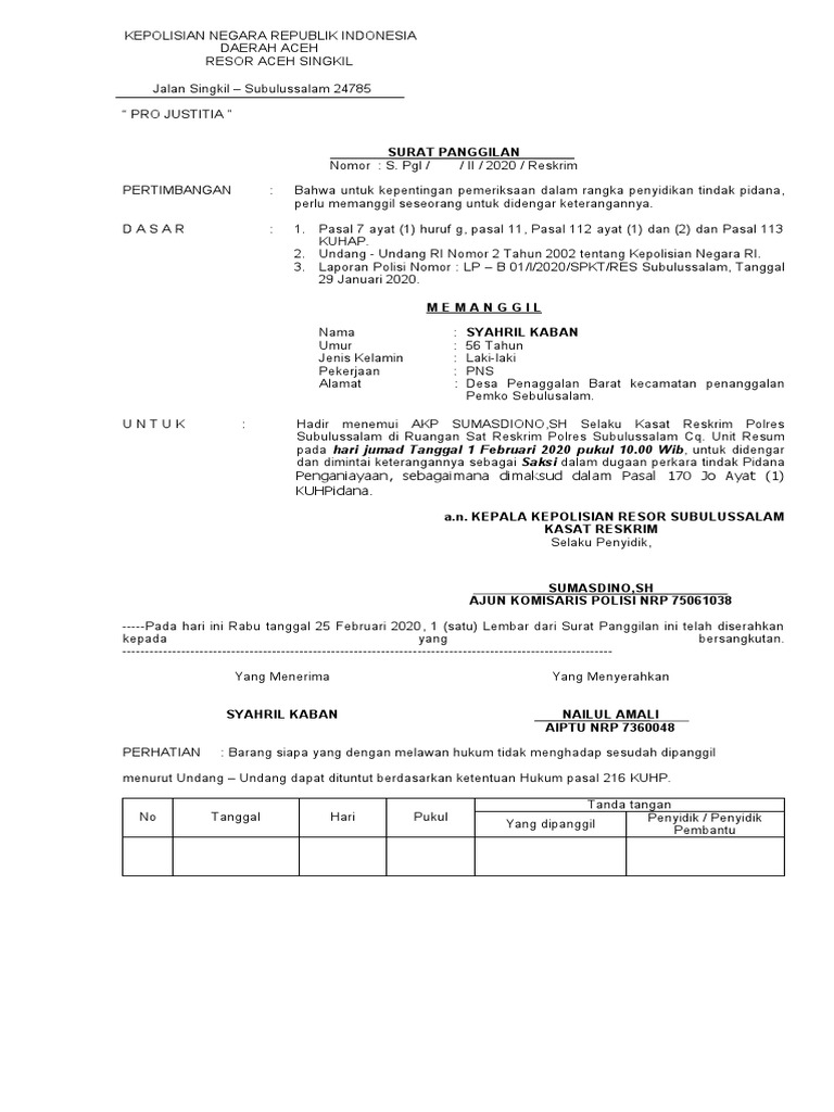 surat-panggilan-penganiayaan-sebagaimana-dimaksud-dalam-pasal-170-jo