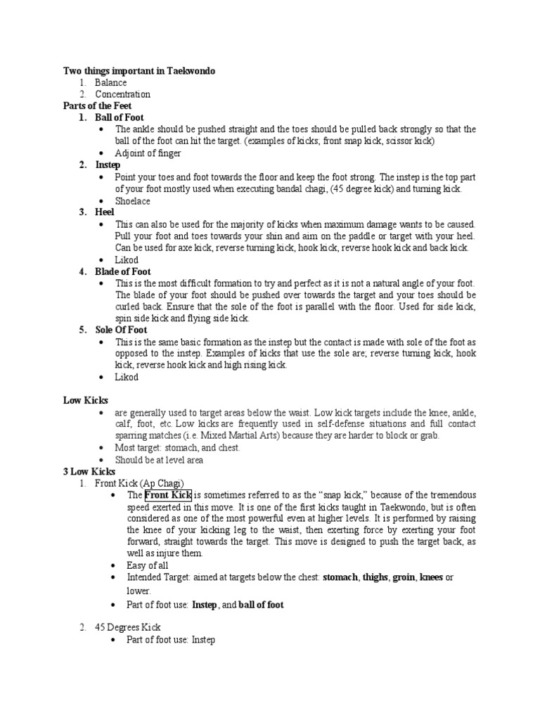 Two Things Important in Taekwondo PDF Sports Rules And Regulations