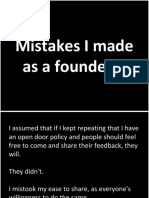Mistakes I Made As A Founder