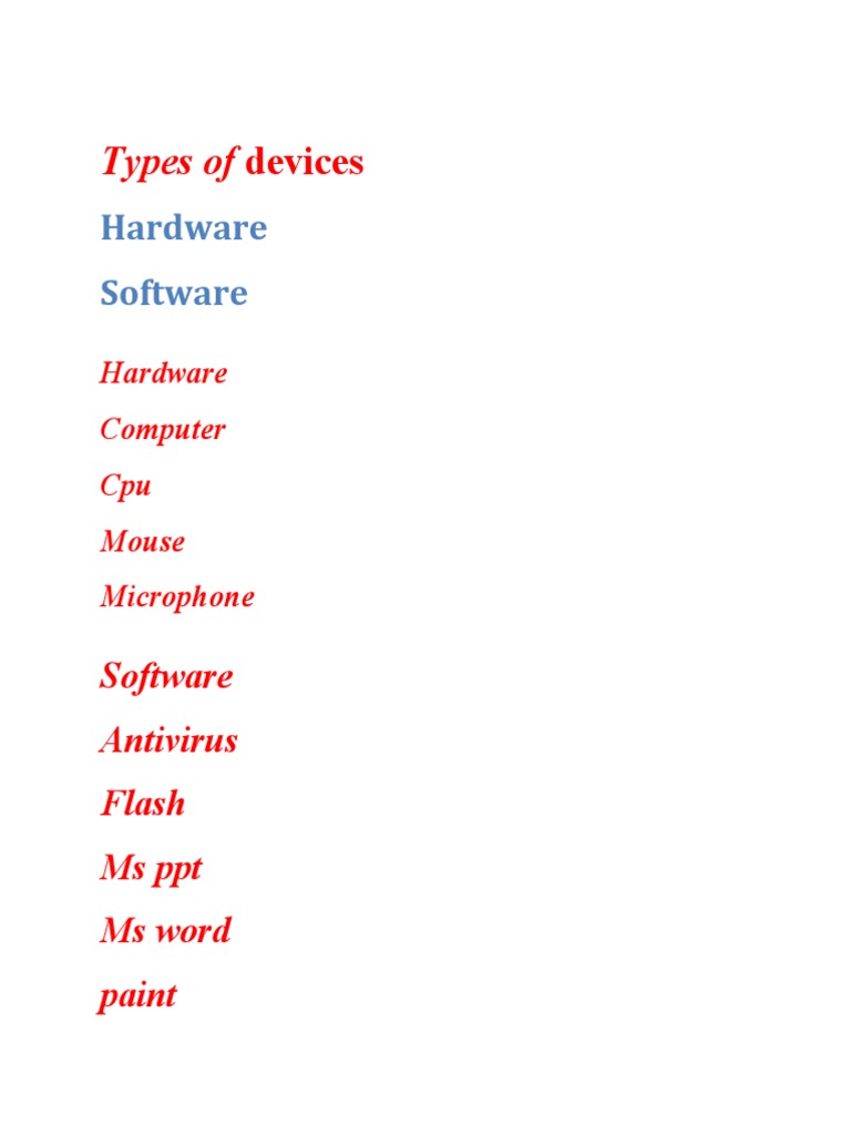 Types of Devices | PDF