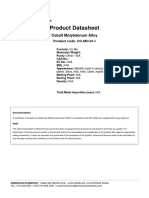 Product Datasheet: Cobalt Molybdenum Alloy